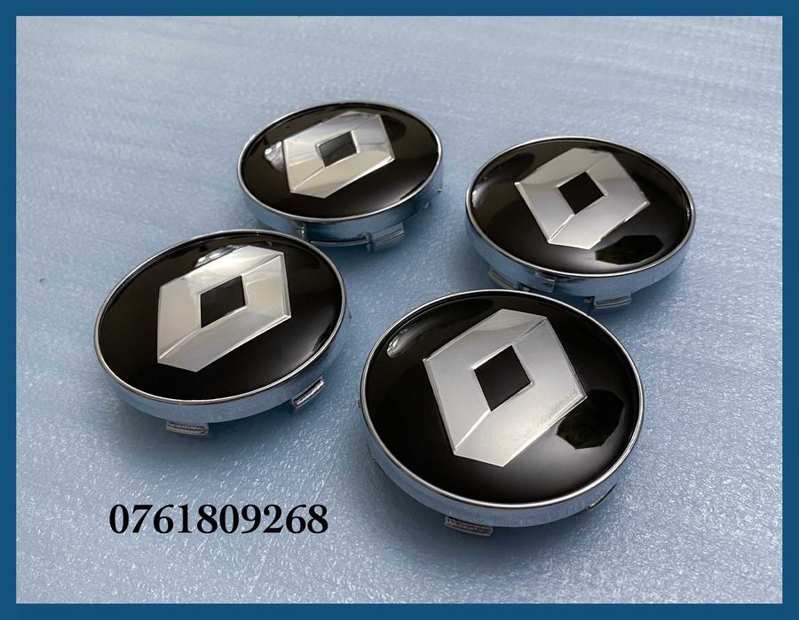 Set 4 capace negre 60mm jante aliaj Renault