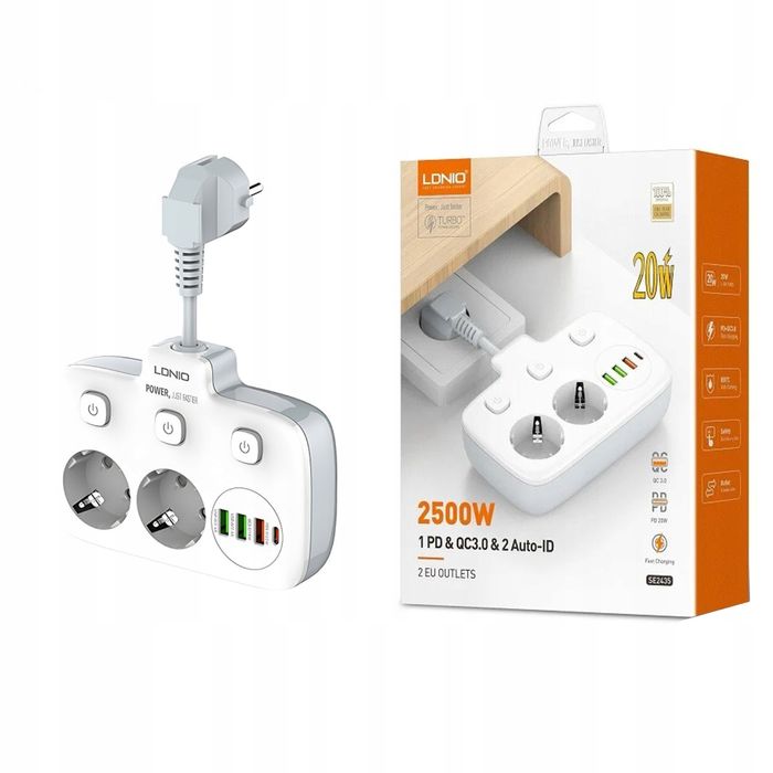 Тройник удлинитель LDNIO SE2435