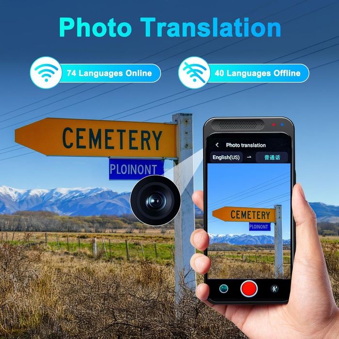Dispozitiv Traducător AI 138 Limbi – Ecran de 4,1 Inch
