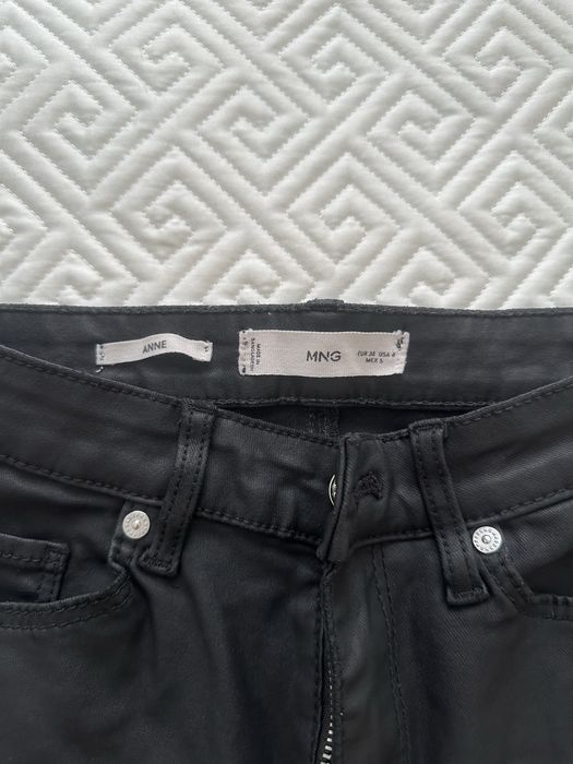 Кожаные скинни джинсы Mango