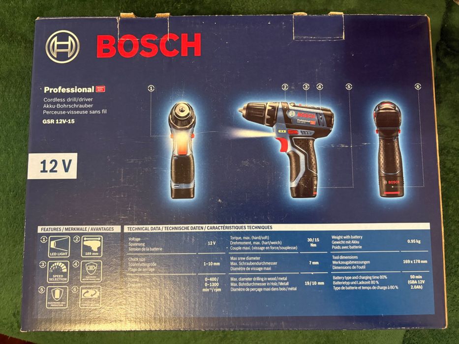 Mașină de găurit si înșurubat Bosch GSR12V-15, 060186810F, sigilata, geanta textila