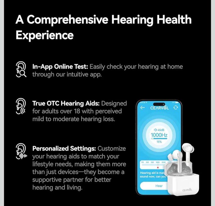 Слухови апарати Diamond X1 OTC с Bluetooth презареждащи подходящи за лека до умерена загуба на слуха