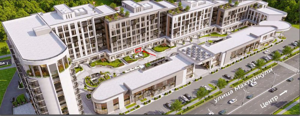 Коммерция  в аренду на первом этаже БЦ business park на Махтумкули