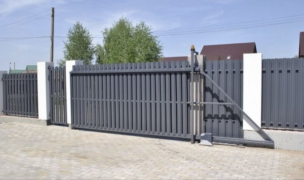 Откатные ворота. Сварочные работы