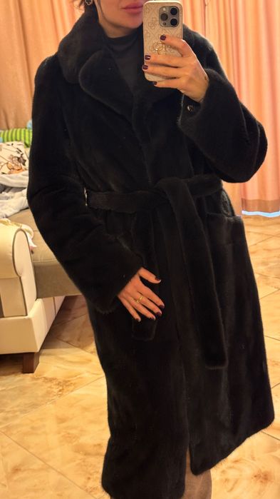 Луксозно палто от норка.Гърция.Визон. Естествена кожа с косъм.