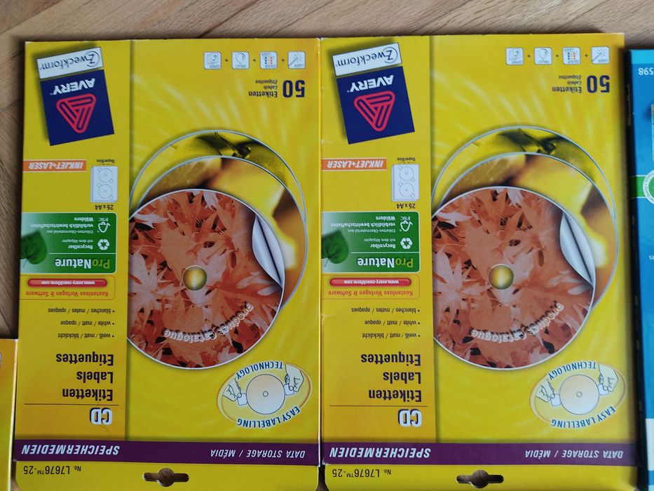 Етикети за CD, заготовки за визитни картички, фотохартия