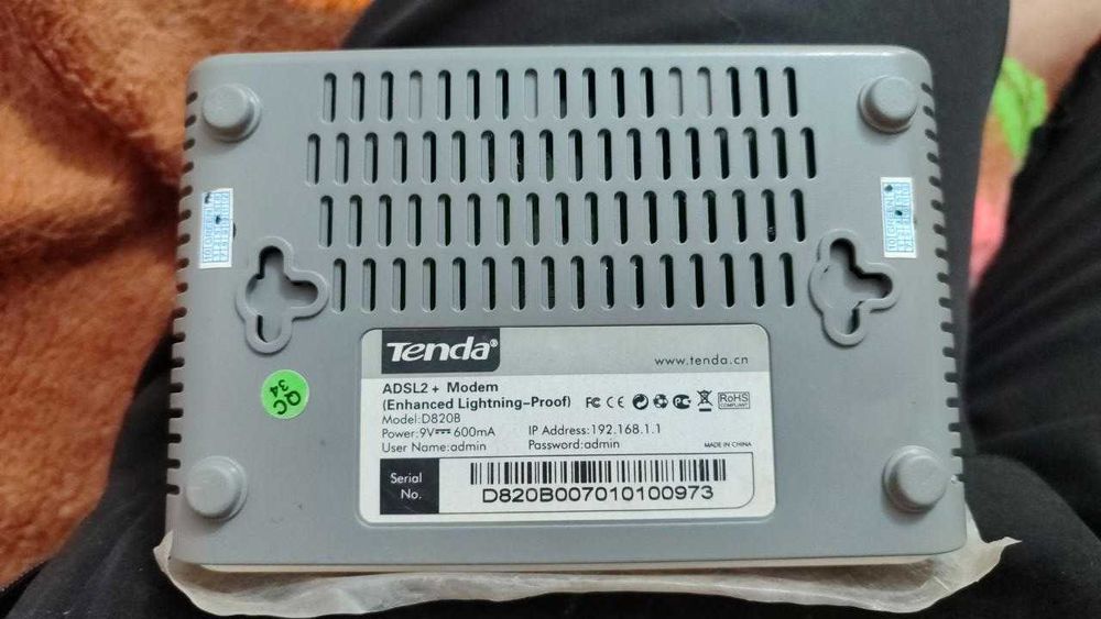 ADSL-модем Tenda D820B (не раздает wi-fi)