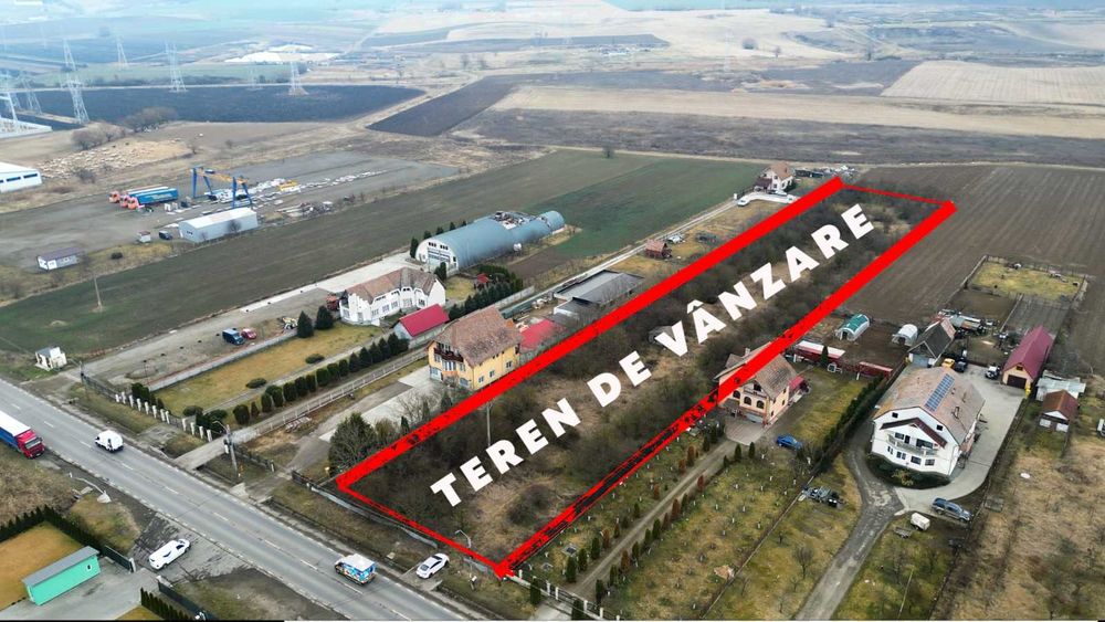 Teren de vanzare la intrare in Ungheni cu deschidere de 36 m la E60