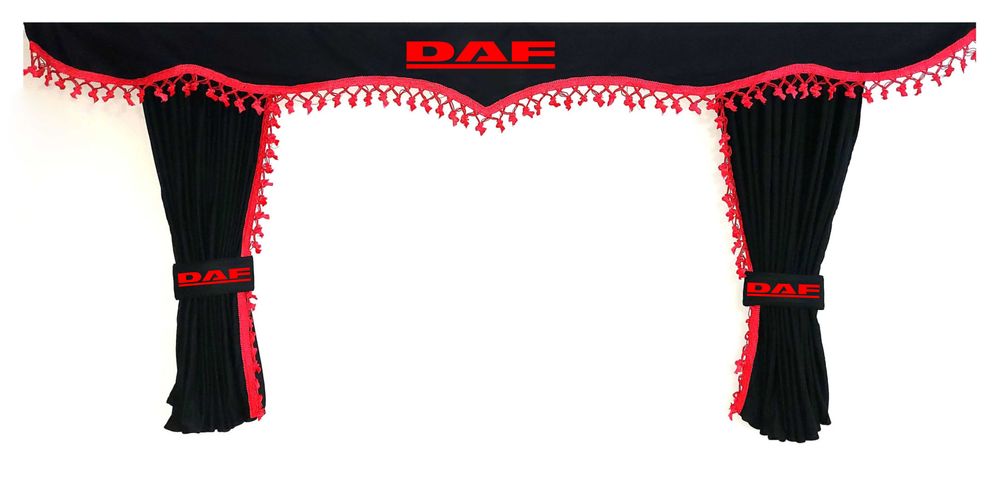 Комплект пердета за камион + кукички черни с червени пискюли