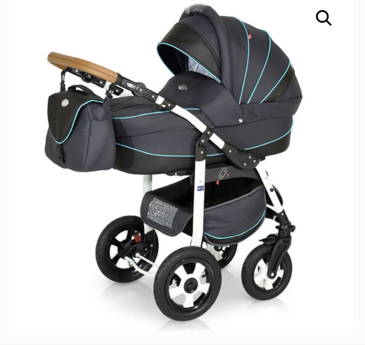 Carucior Krausman - 3 in 1 Ride Dark Grey-Turqoise – Testat ADAC