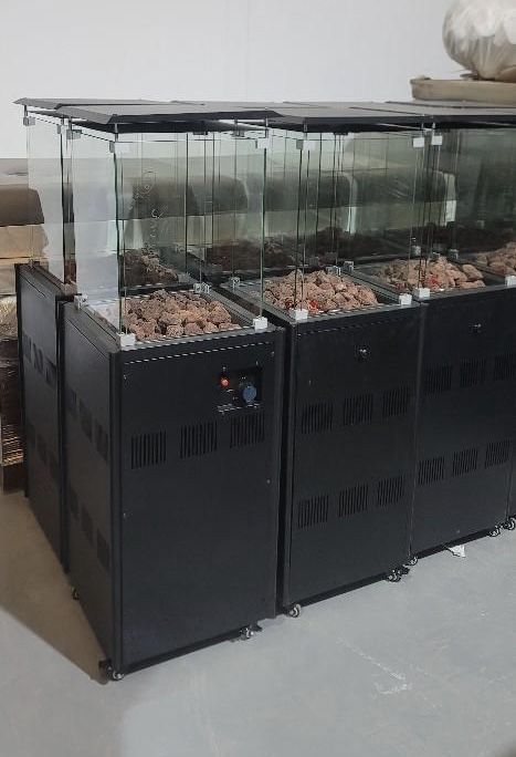 Газово огнище, камина с лава камъни