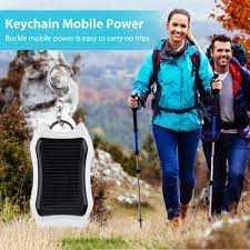 Solar Power Bank Keychain with LED Torch