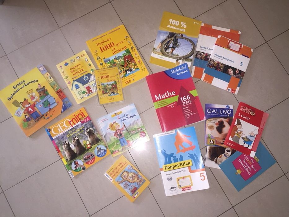 Книжки английски,немски език,часовника,букви,цифри,с прозорчета,пъзел