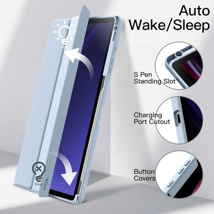 Husă JETech Samsung Galaxy Tab S10 Plus/Tab S9 Plus 12.4 inci suport