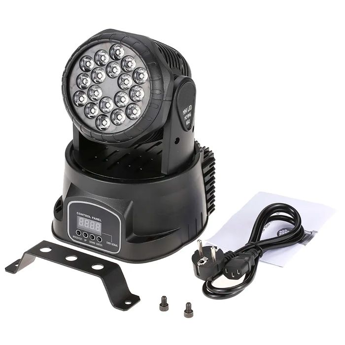 Moving head IdeallStore®, Party Energy, jocuri lumini, 70W, 18 leduri