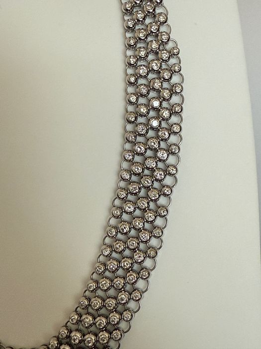 Прекрасно Италианско 18К Златно Колие 96г с 15К Диаманти; Топ Цена!