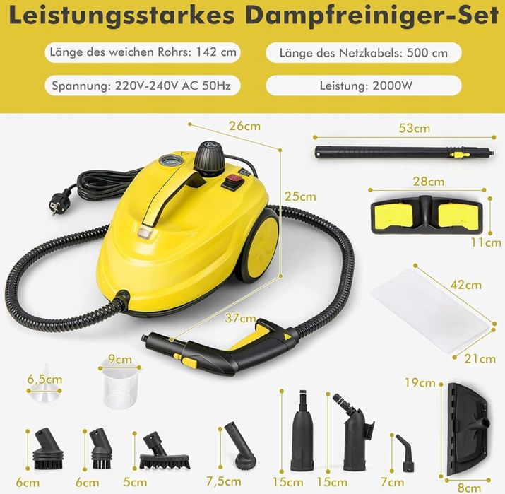 2000W Парочистачка с високо налягане Costway