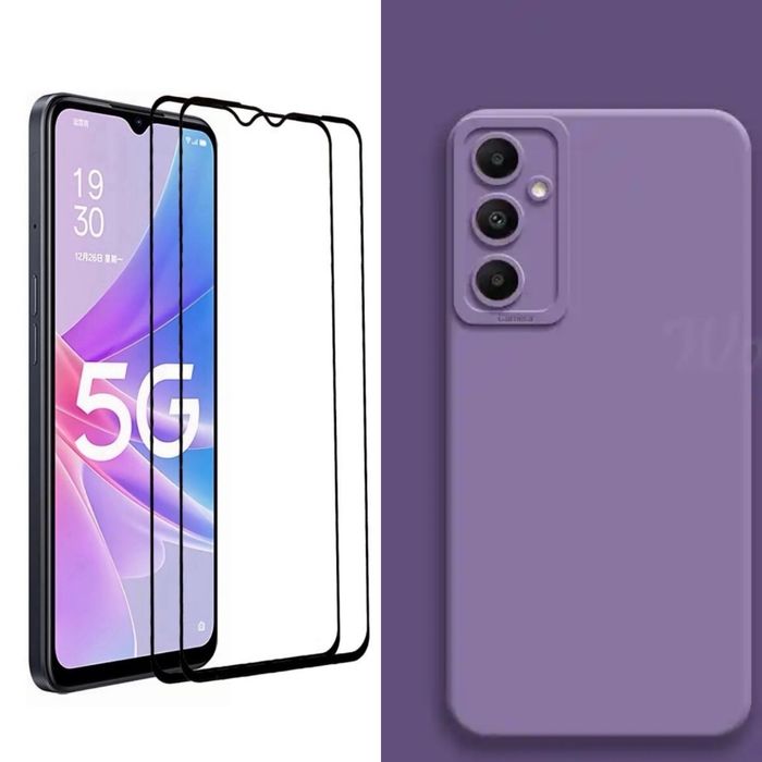Husa Soft Catifea si Folie Sticla Samsung A05/A05S/A15/A25/A16/A36/A56/A37/A57