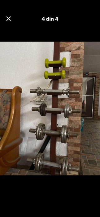 Vând aparat multifuncțional cu gantere și bări
