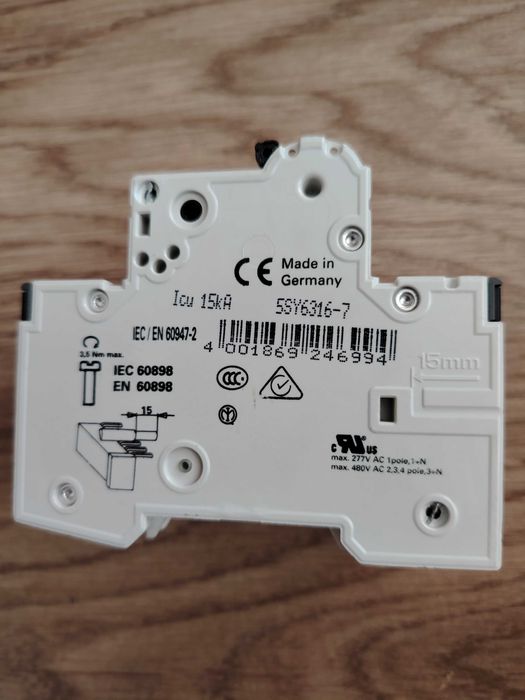 Siguranta Automata Tripolara SIEMENS 16A 3 POLI , 400 V , AC,  curba C