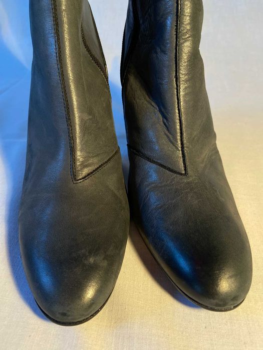 Ghete Fiorangelo din piele verde, toc cui, marimea 40, catarama dubla