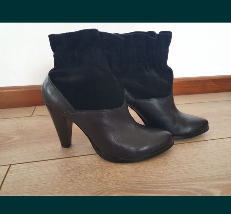 Botine elegante negre din piele, marimea 37, transport gratis