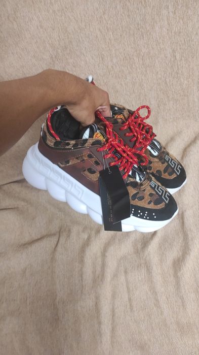 Versace chain reaction leopard print