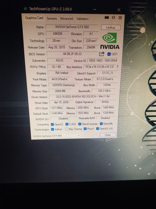 Placa Video GeForce GTX 950 ASUS STRIX 2GB