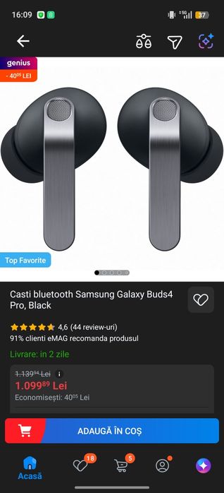 Căști bluetooth Samsung Galaxy buds 4 pro