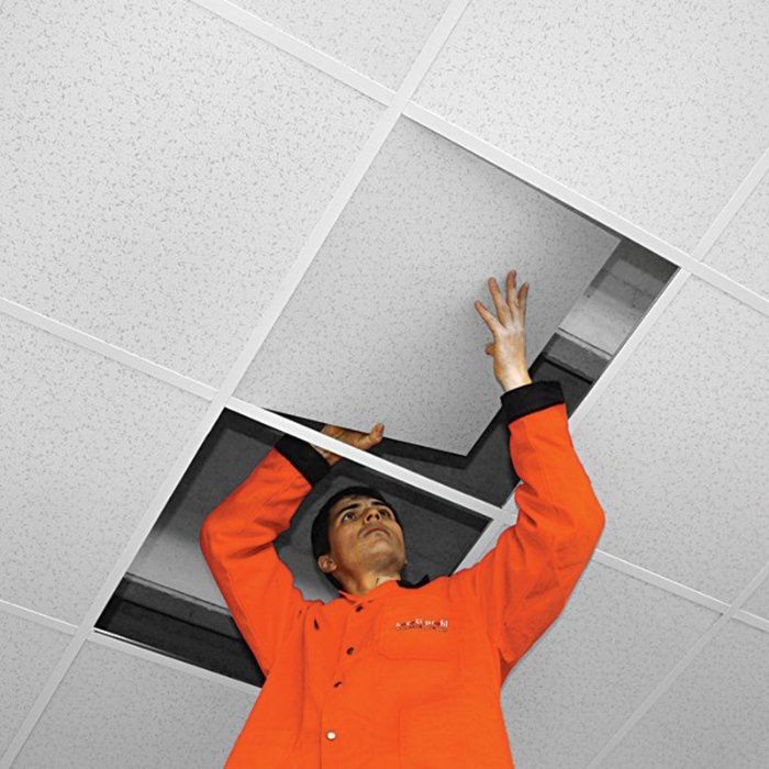 ПВЦ пана за окачен таван - 60х60 см (за растерен тип таван) Бял лак