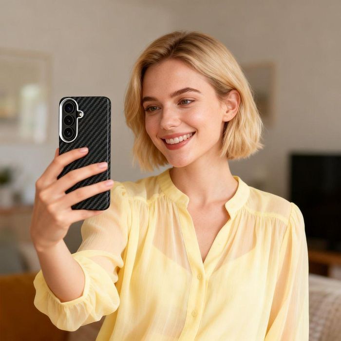 Tech-protect ion carbon magsafe за samsung galaxy s26 - black/silver