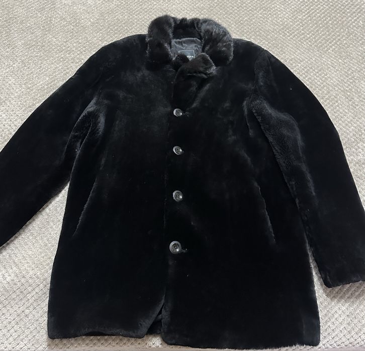 Шуба мужская мутон(воротник норка)