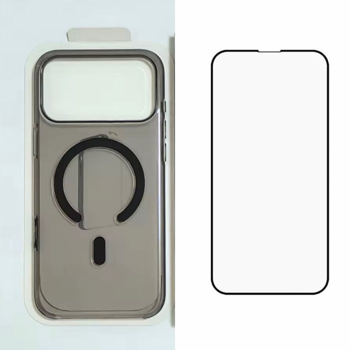 Iphone 17/18/PRO/MAX Husa Magsafe Plastic Ultra Slim + Folie Sticla Edge Clear / Privacy