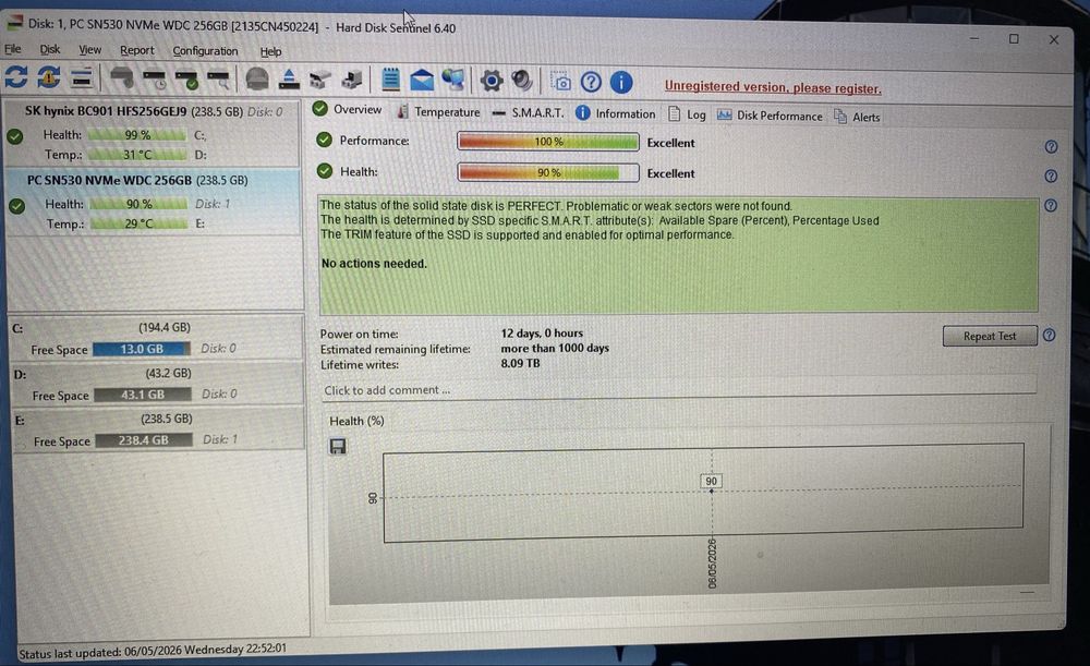 HDD SSD NVMe M2 PCIe 256Gb 22x30mm + adaptor 22x80mm + cooler WesternDigital