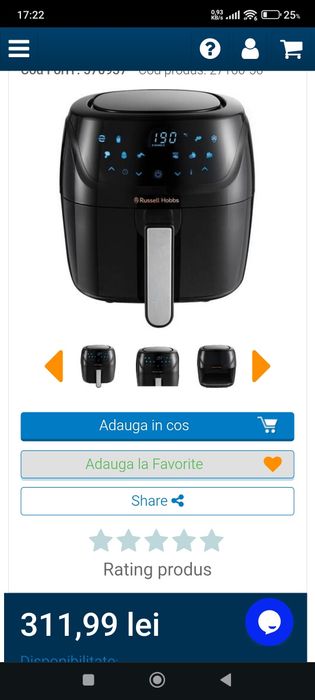 Friteuza cu aer cald Russell Hobbs