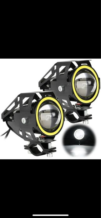 Proiector / proiectoare moto LED angel eyes MOTO ATV SCOOTER SUV ETC