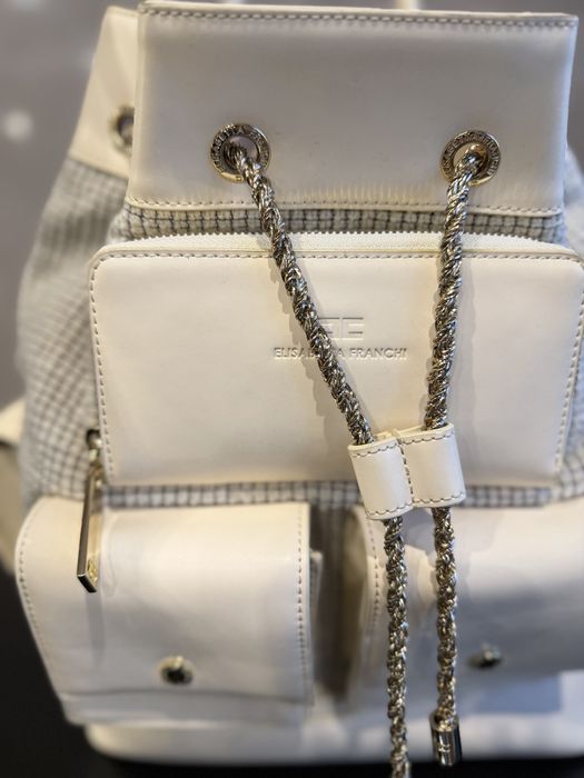 Оригинална раница Elisabetta Franchi от туид и кожа