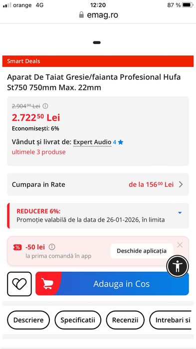 Aparat tăiat gresie/faianță profesional Huga st 750/750