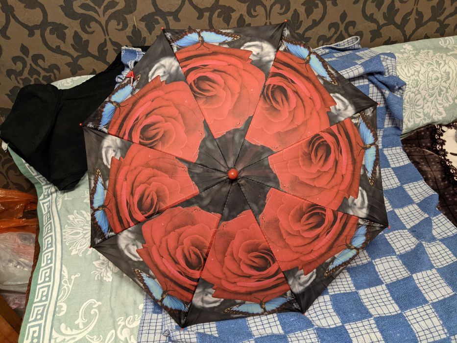 Зонт, детский зонтик, для девочек с цветами со свистком