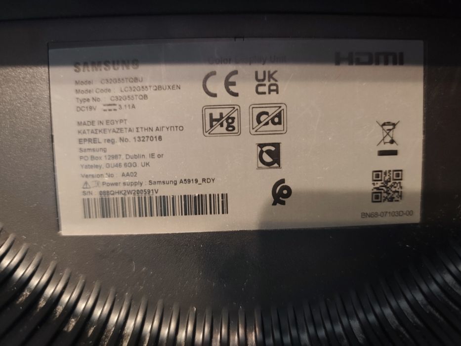 Samsung Odyssey G5 G55T LC32G55TQBUXEN 32" VA, 144Hz