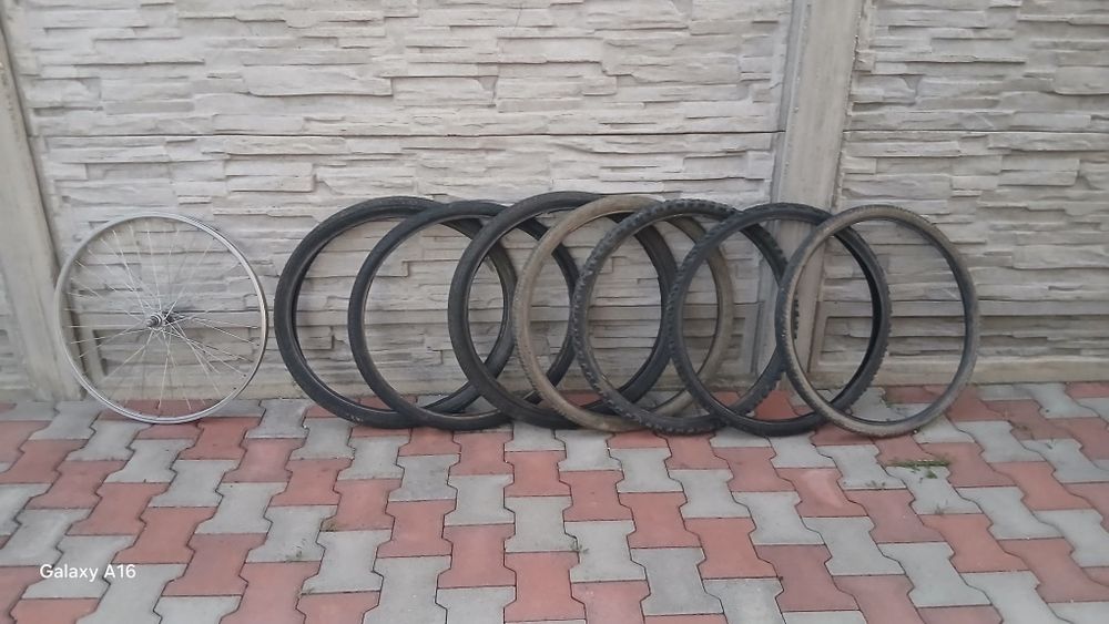 Se vinde lot 7 cauciucuri 1 buc janta aluminium 100 lei
