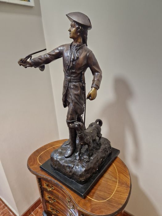 Превъзходна френска антикварна бронзова пластика фигура  статуетка