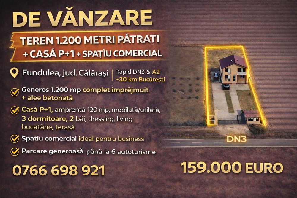 Casa P+1 prevazuta cu Spatiu Comercial DN3