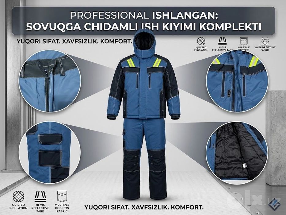 Спецодежда .Professional sovuqqa chidamli ishchi kiyimi komplekti