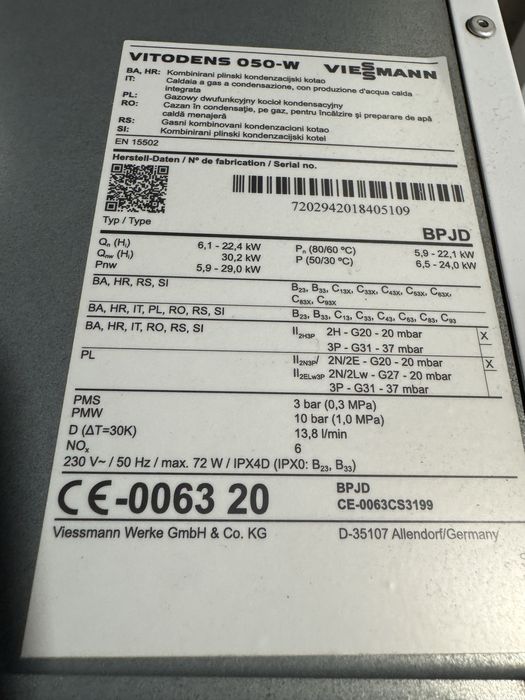 Dezmembrez centrala termica vissman vitodens 50