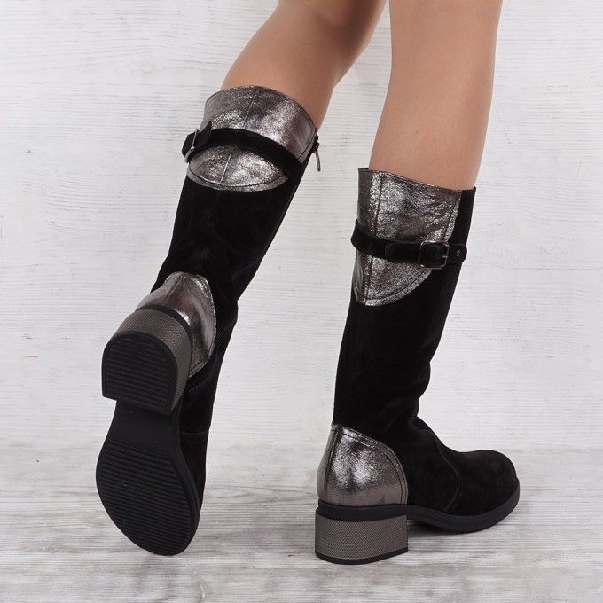 Дамски ботуши естествен велур