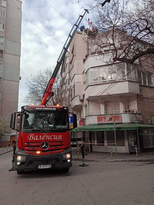 Услуги с кран, автокран, кошница за хора ,вишка.