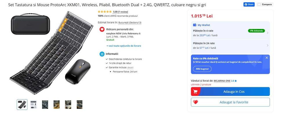 Tastatura/Mouse ProtoArc XKM01 & Empire Gaming, Tecurs & Joyaccess