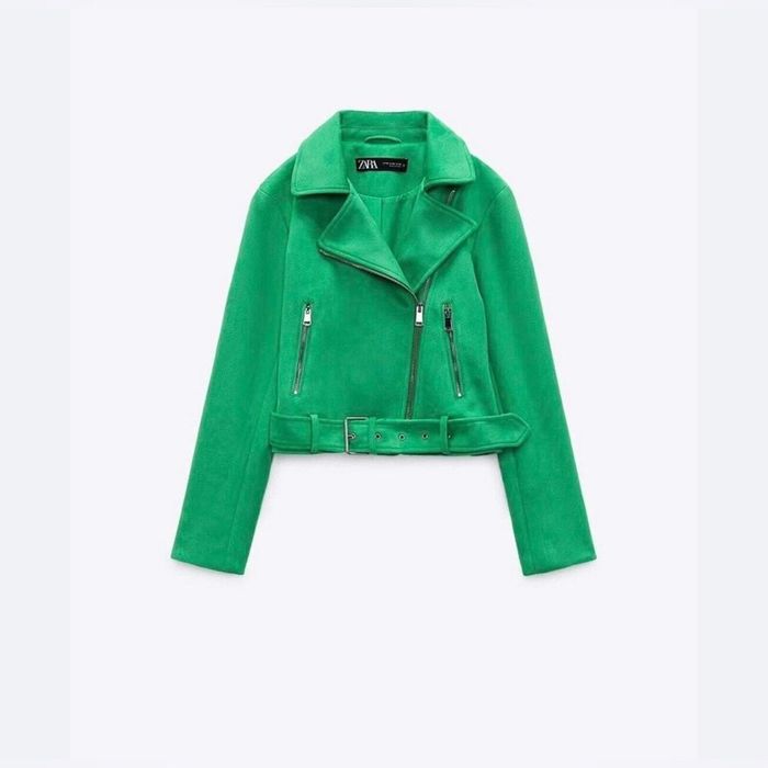 Зелено яке ZARA с колан - XS