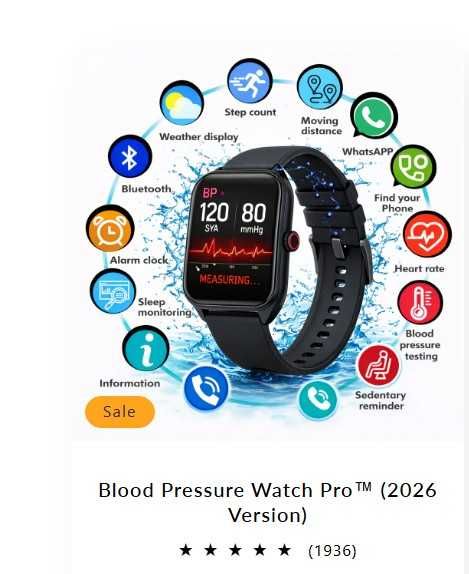 Смарт часовник с измерване на кръвно налягане, пулс, сън, известия-отлично състояние